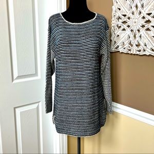 ⭐️ Northwest Blue Open Knit Vintage Sweater Long Sleeve Scoop Neck Size LARGE